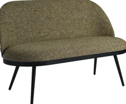 Banquette en métal noir et assise jaune or 1648 Lili - Resistub