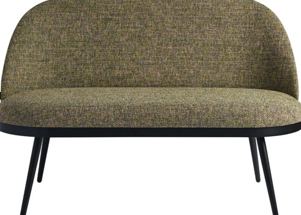 Banquette en métal noir et assise jaune or 1648 Lili - Resistub