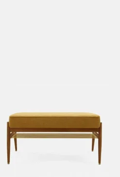 Banquette en tissu bouclé crème et bois de frêne foncé 90 Fox 90 - 366 Concept