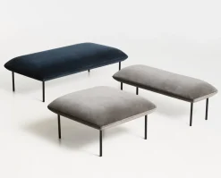 Banquette en velours gris Nakki - Woud