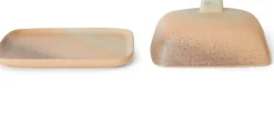 Beurrier en grès rose 15,5x12x7,5cm Breeze - HKLIVING