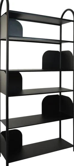 Bibliothèque en acier noir 93 x 34 x 200 cm Chloé - Resistub
