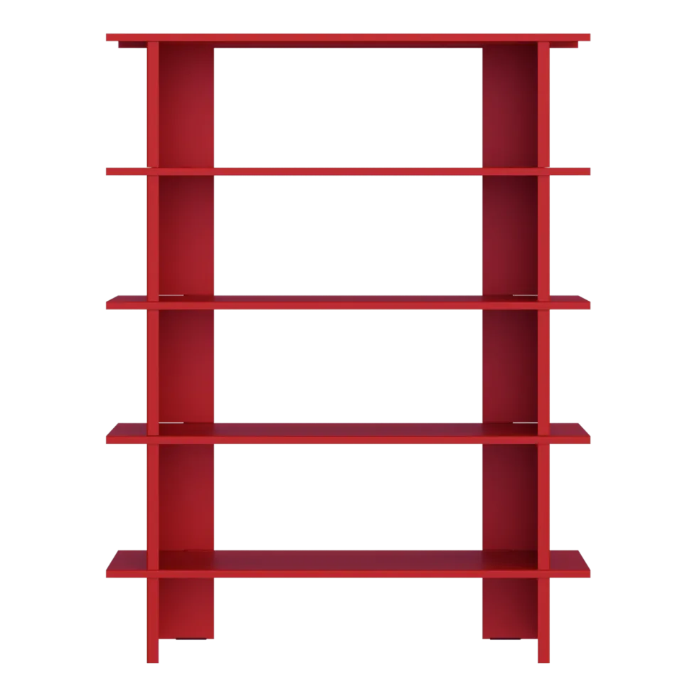 Bibliothèque en acier rouge tomate 156cm Hes - noo.ma