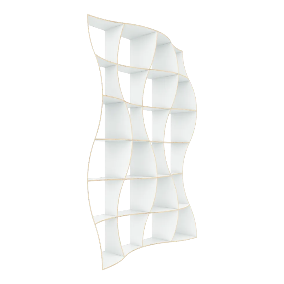 Bibliothèque en bois de bouleau blanc 246 x 165 cm Dune - Jaanus Orgusaar