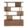 Bibliothèque en bois de noyer 35x160x195cm Barbier - Zuiver