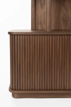 Bibliothèque en bois de noyer 35x160x195cm Barbier - Zuiver