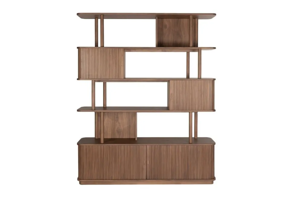 Bibliothèque en bois de noyer 35x160x195cm Barbier - Zuiver
