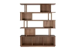 Bibliothèque en bois de noyer 35x160x195cm Barbier - Zuiver