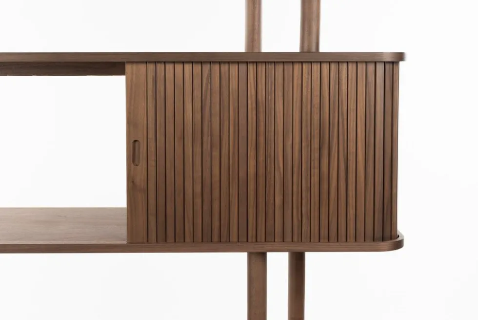 Bibliothèque en bois de noyer 35x160x195cm Barbier - Zuiver