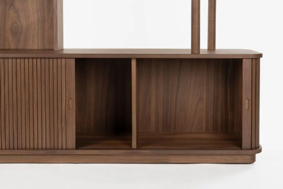 Bibliothèque en bois de noyer 35x160x195cm Barbier - Zuiver