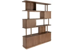 Bibliothèque en bois de noyer 35x160x195cm Barbier - Zuiver