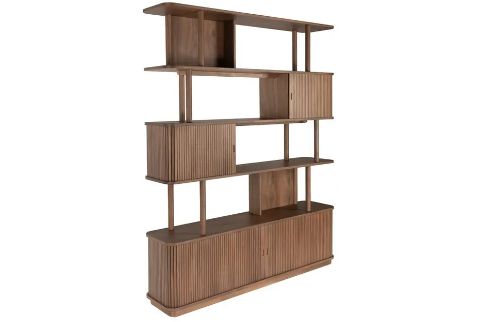 Bibliothèque en bois de noyer 35x160x195cm Barbier - Zuiver