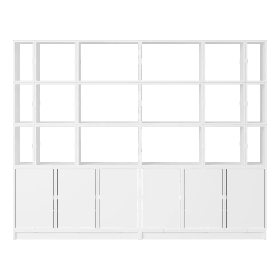 Bibliothèque en bois mdf blanc 262x206cm Stacked Configuration 2 - Muuto