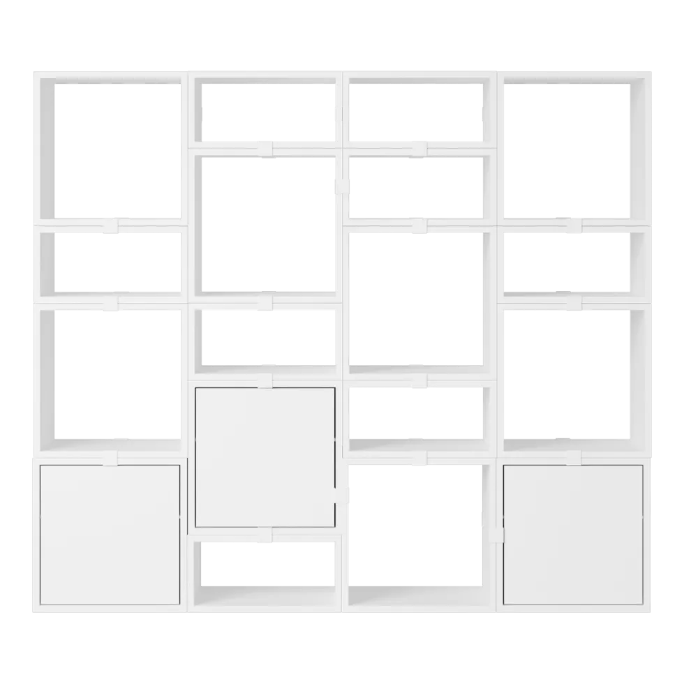 Bibliothèque en bois mdf blanc 175x153cm Stacked Configuration 4 - Muuto