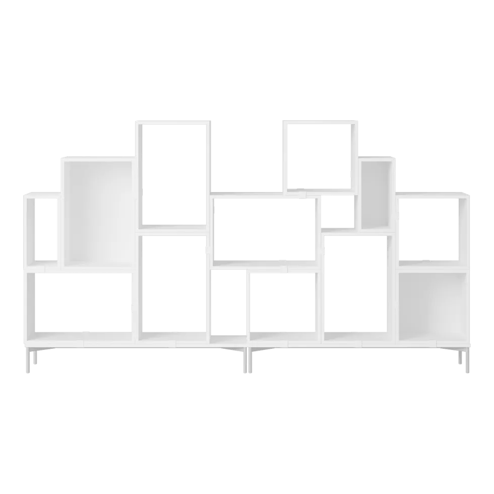 Bibliothèque en bois mdf blanc 262x148cm Stacked Configuration 3 - Muuto