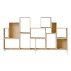 Bibliothèque en bois mdf chêne 262x148cm Stacked Configuration 3 - Muuto