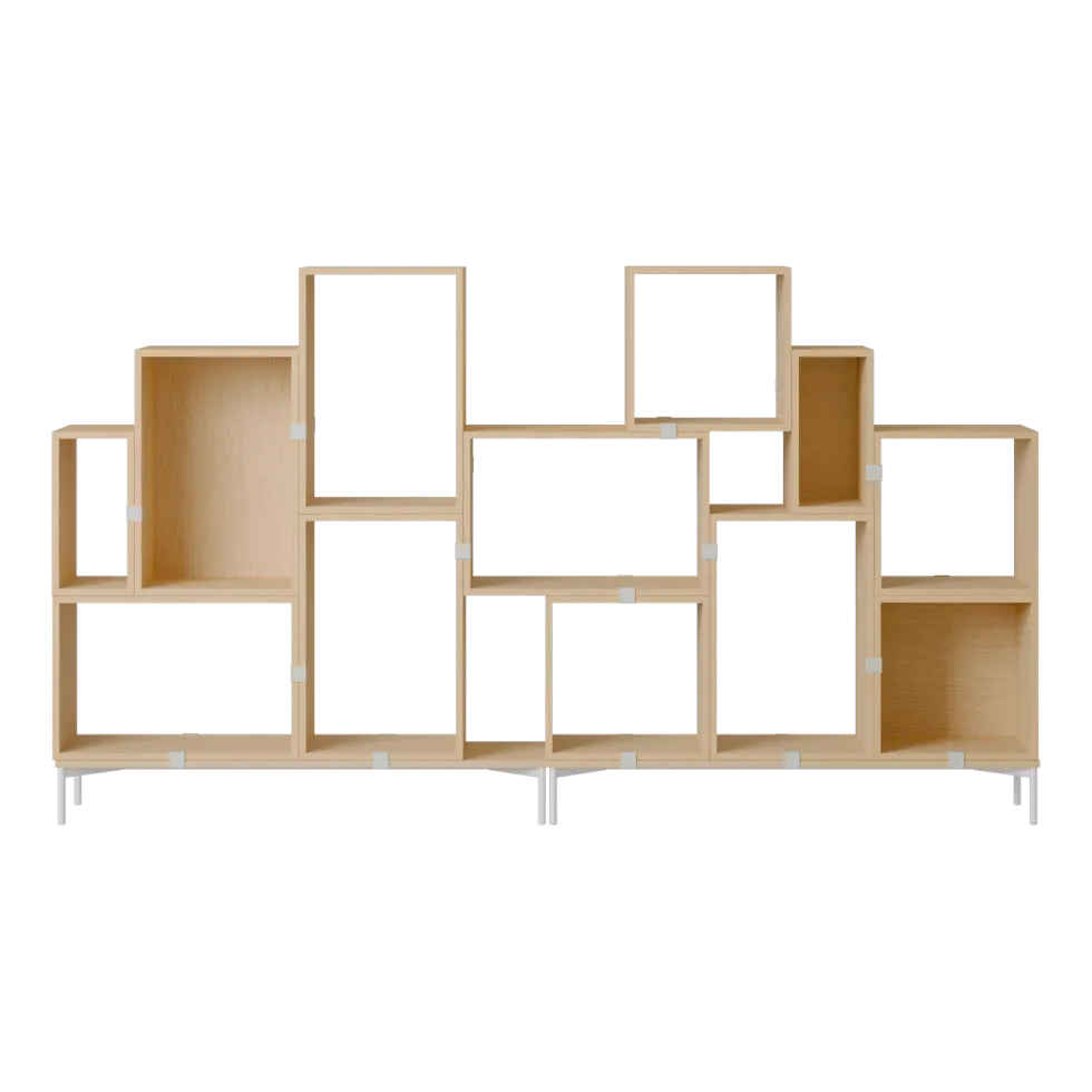 Bibliothèque en bois mdf chêne 262x148cm Stacked Configuration 3 - Muuto