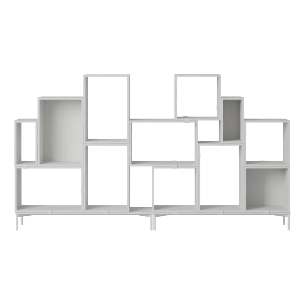 Bibliothèque en bois mdf gris 262x148cm Stacked Configuration 3 - Muuto