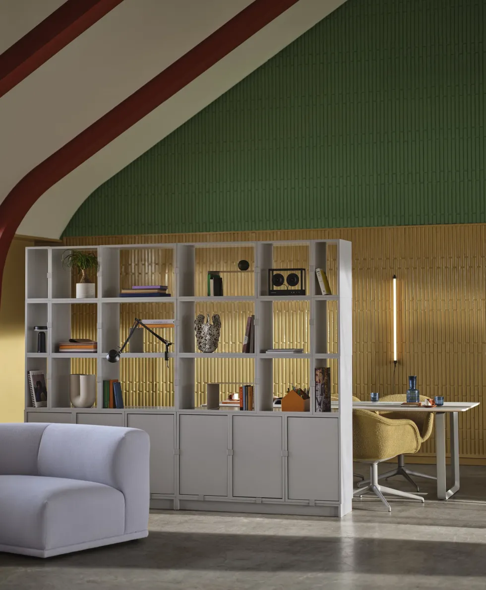 Bibliothèque en bois mdf gris 262x148cm Stacked Configuration 3 - Muuto