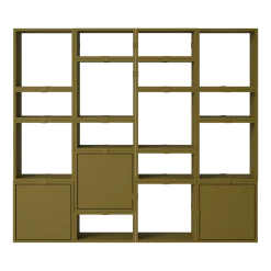 Bibliothèque en bois mdf marron vert 175x153cm Stacked Configuration 4 - Muuto