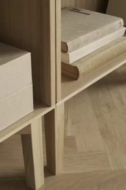 Bibliothèque en chêne huilé blanchi 200cm Silencieuse - Bolia