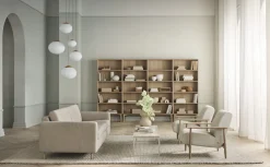 Bibliothèque en chêne huilé blanchi 200cm Silencieuse - Bolia