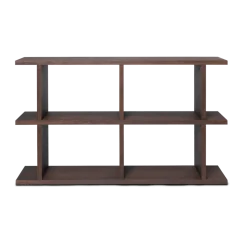 Bibliothèque en chêne naturel laqué teinté foncé 122,5x72cm Kona - Ferm Living