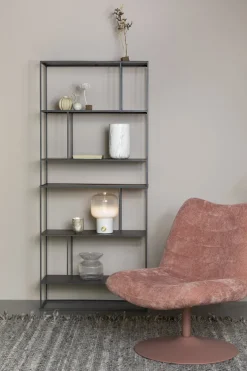 Bibliothèque en fer gris 30x76x88cm Son - Zuiver