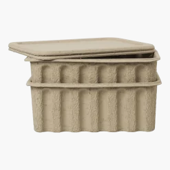 2 Boites de rangement M avec couvercle Paper Pulp - Ferm Living