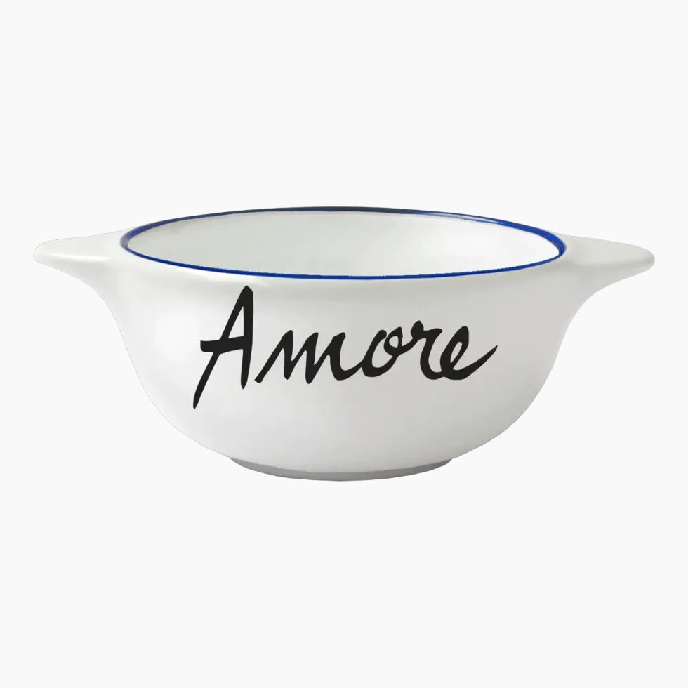 Bol breton en faïence blanche Amore - Pied de poule