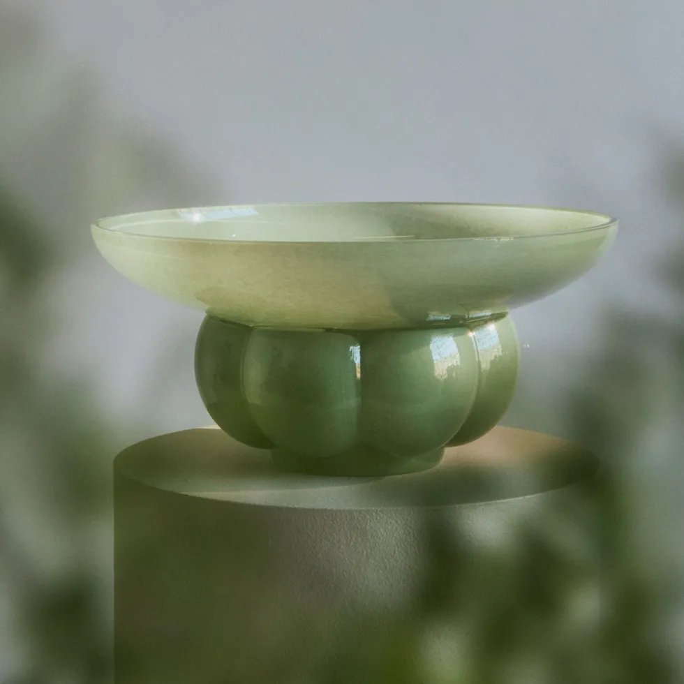 Bol en verre vert 33x15cm Uva - AYTM
