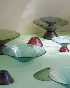 Bol rond en verre rouge 25x12 cm Bonbon - Hübsch