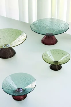 Bol rond en verre rouge 25x12 cm Bonbon - Hübsch