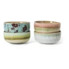 4 Bols à dessert en céramique 12,5x12,5x6cm Vaisselle 70's - HKLiving