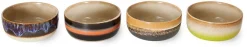 4 bols à dessert en grès humus 12,5 x 12,5 x 6 cm Vaisselle 70's - HKliving