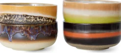 4 bols à dessert en grès humus 12,5 x 12,5 x 6 cm Vaisselle 70's - HKliving