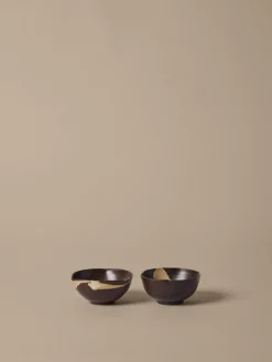 2 bols en grès émaillé marron 11,5x6cm Koyo - Ferm living