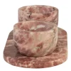 Bols et plateau en marbre rose 23x12x6,5cm Coletta - Versmissen