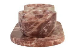 Bols et plateau en marbre rose 23x12x6,5cm Coletta - Versmissen