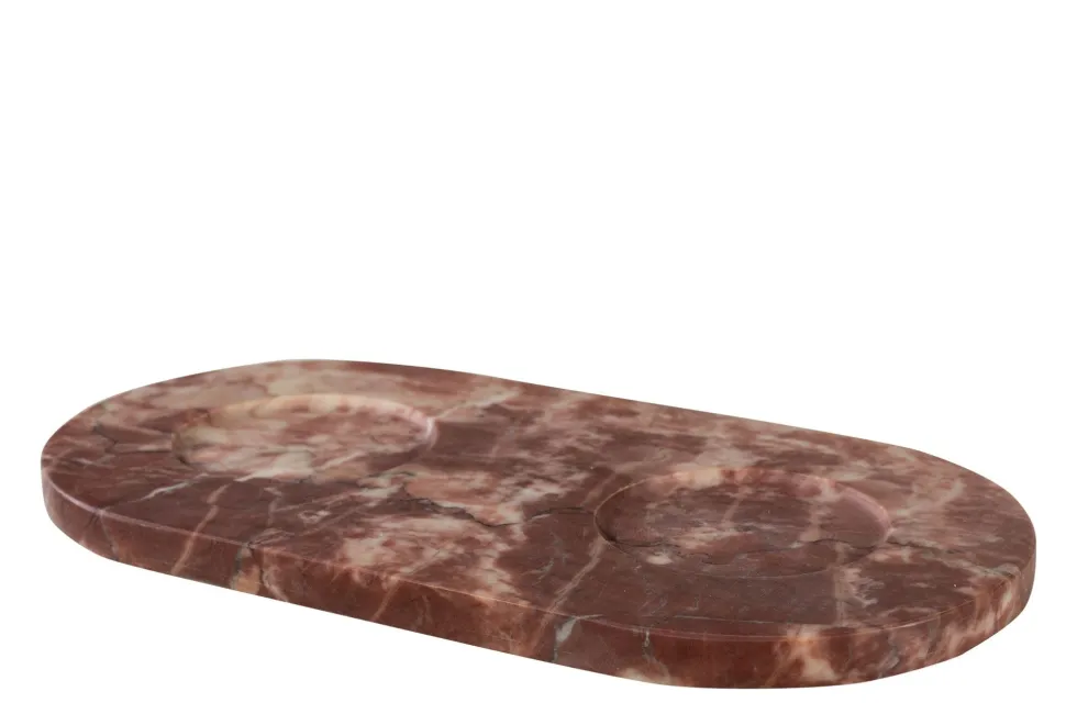 Bols et plateau en marbre rose 23x12x6,5cm Coletta - Versmissen