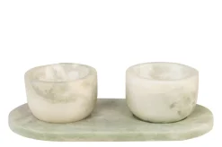 Bols et plateau en marbre vert 23x12x6,5cm Coletta - Versmissen