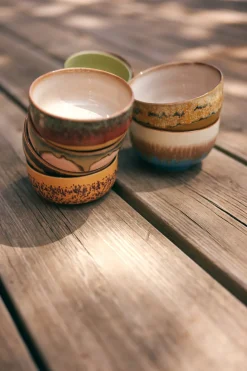 4 Bols à nouilles en grès multicolore 13,5x8cm Seabreeze - HKLIVING