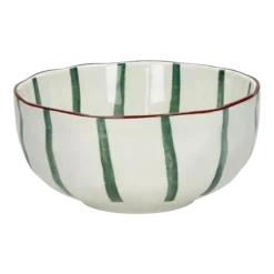 Bol à soupe en porcelaine rayé vert 6cm - Pomax
