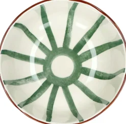 Bol à soupe en porcelaine rayé vert 6cm - Pomax