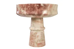 Bol sur pied en marbre rose en blanc 20cm Calista - Versmissen