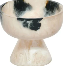 Bol sur pied enrésine noir et crème 15x13cm Rih - Versmissen