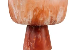 Bol sur pied enrésine rubis et crème 25,5x22cm Rih - Versmissen