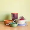 Boîte avec couvercle en poudre de pierre rouge 26 cm Amare- Hübsch