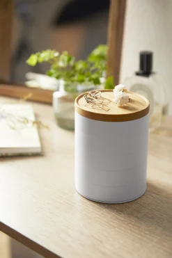 Boîte à bijoux en 5 parties en bois et résine blanche Tosca - Yamazaki