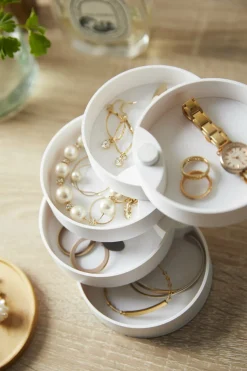 Boîte à bijoux en 5 parties en bois et résine blanche Tosca - Yamazaki